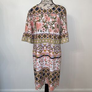 Nicole Miller Studio Women's 12 Dress Cherry Floral Mixed Print Striped